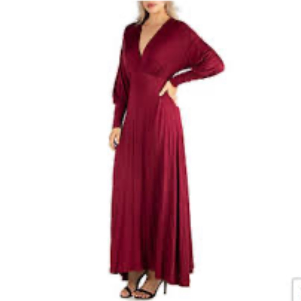 24/7 Comfort Apparel Formal
Long Sleeve Maxi burgundy - Picture 3 of 6